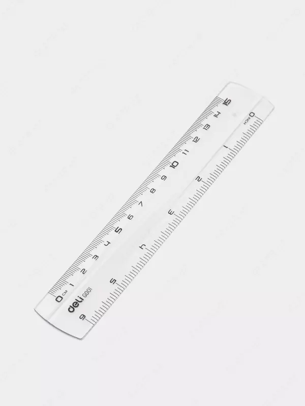 Пластиковая линейка Deli "Pioneer" 15 см (Арт. - 00112-EG) Прозрачная