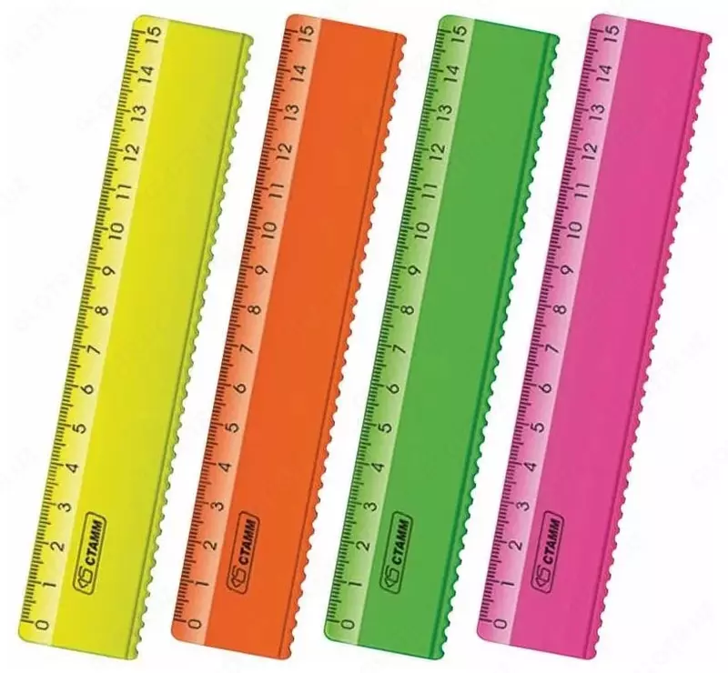 Пластиковая линейка "Стамм" Neon 15 см (Арт. - ЛН170) Ассортимент