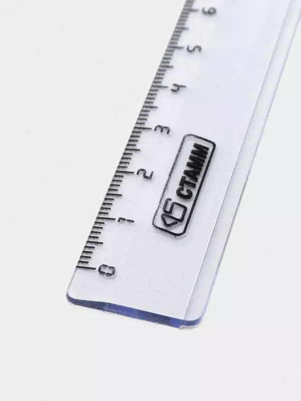 Пластиковая линейка Стамм "Crystal" 16 см (Арт. - ЛН1000) Голубая