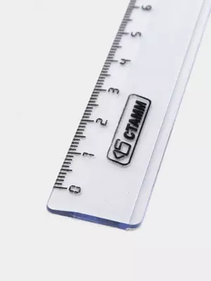 Пластиковая линейка Стамм "Crystal" 16 см (Арт. - ЛН1000) Голубая