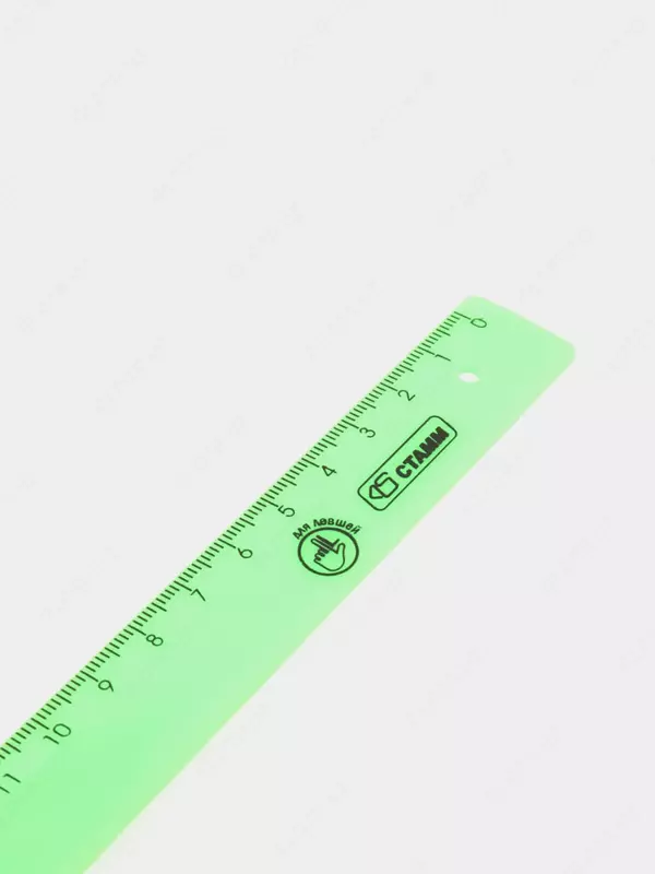 Пластиковая линейка для левшей Стамм "Neon" 16 см (Арт. - ЛН06) Ассортимент