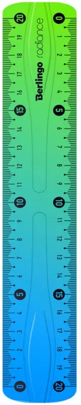 Пластиковая мягкая линейка Berlingo "Radiance" 20 см (Арт. - PR_10120) Голубой/зеленый градиент