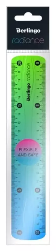Пластиковая мягкая линейка Berlingo "Radiance" 20 см (Арт. - PR_10120) Голубой/зеленый градиент