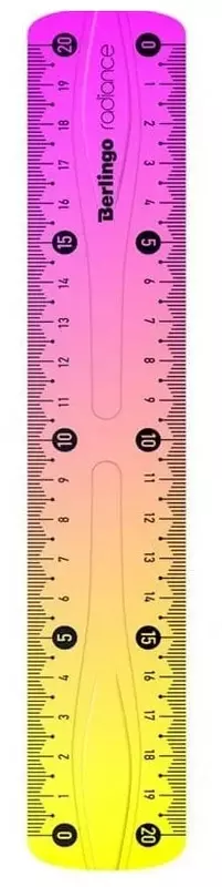 Пластиковая мягкая линейка Berlingo "Radiance" 20 см (Арт. - PR_10320) Желтый/розовый градиент