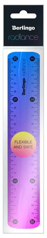 Пластиковая мягкая линейка Berlingo "Radiance" 20 см (Арт. - PR_10220) Розовый/голубой градиент
