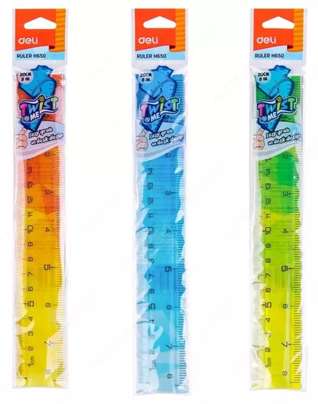 Пластиковая мягкая линейка Deli "Twist Me" 20 см (Арт. - 650-H) Ассортимент