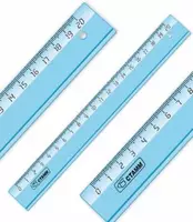 Пластиковая линейка Стамм "Crystal" 20 см (Арт. - ЛН1100) Голубая