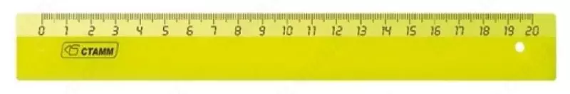 Пластиковая линейка Стамм "Neon" 20 см (Арт. - ЛН11) Ассортимент