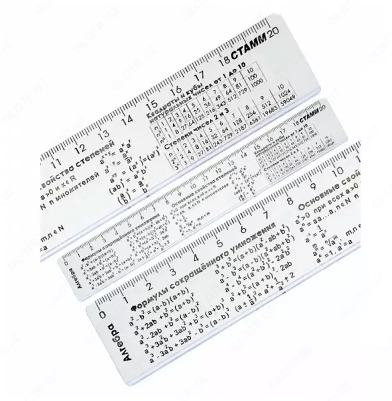 Пластиковая линейка Стамм "Алгебра" 20 см (Арт. - ЛС-03) Прозрачная