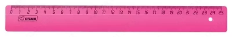 Пластиковая линейка Стамм "Neon" 25 см (Арт. - ЛН21) Ассортимент