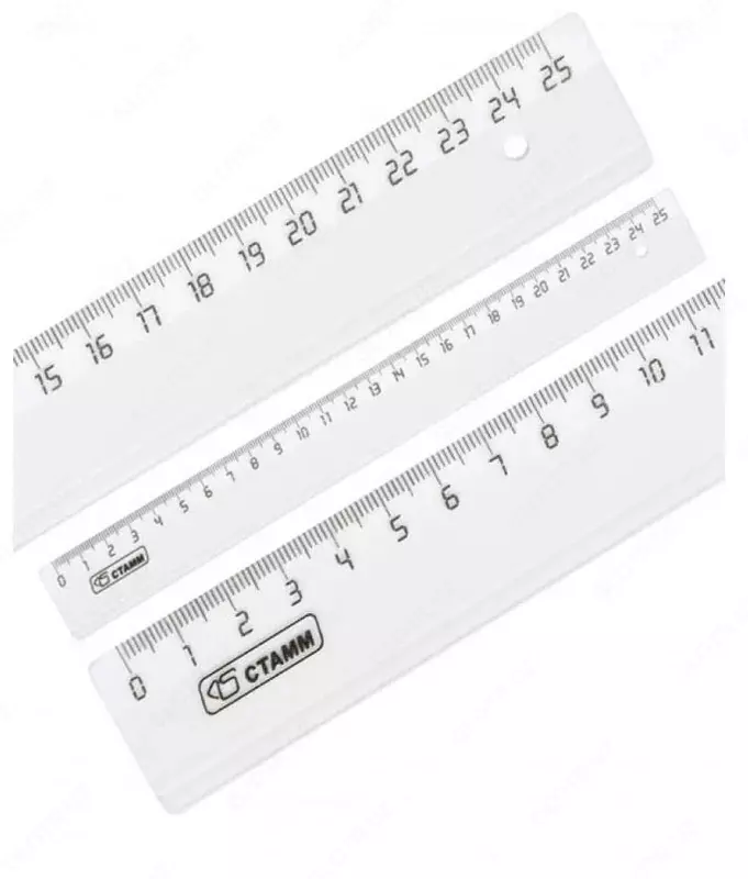Пластиковая линейка "Стамм" 25 см (Арт. - ЛН23) Прозрачная