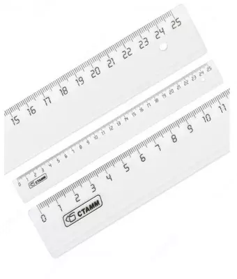 Пластиковая линейка "Стамм" 25 см (Арт. - ЛН23) Прозрачная