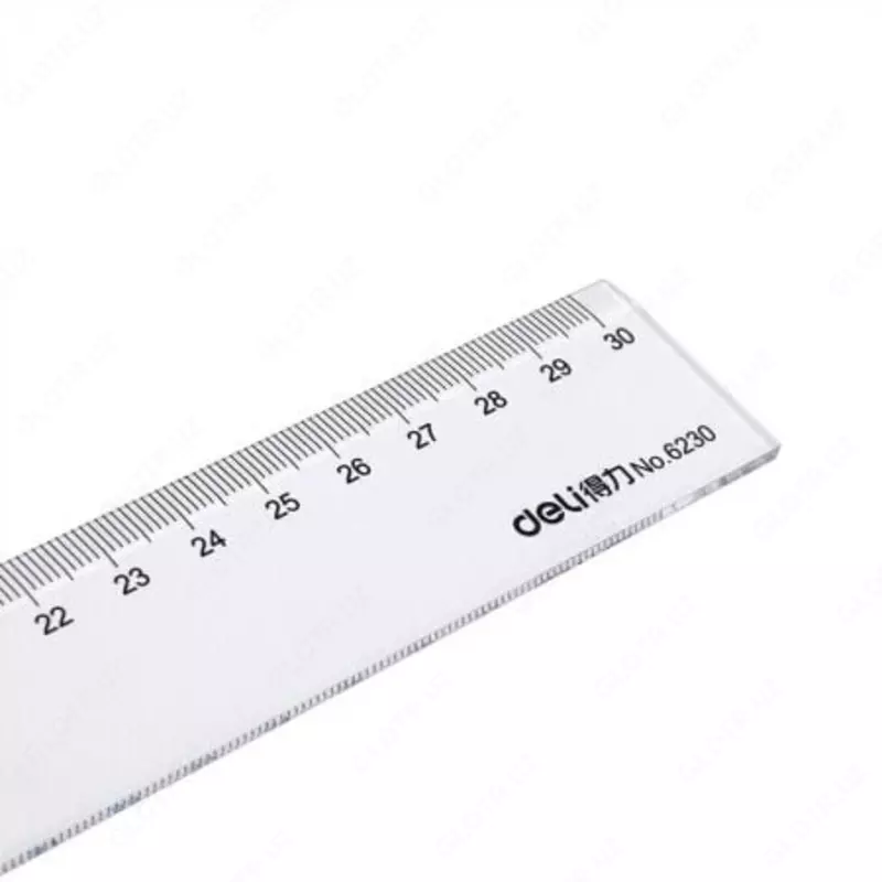 Пластиковая линейка "Deli" 30 см (Арт. - 6230) Прозрачная