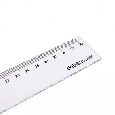 Пластиковая линейка "Deli" 30 см (Арт. - 6230) Прозрачная