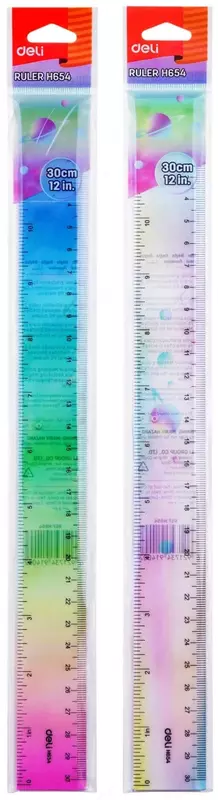 Пластиковая линейка "Deli" 30 см (Арт. - 654-H) Ассортимент