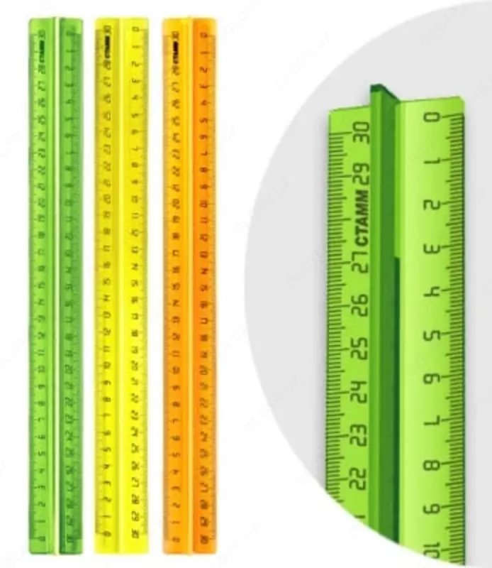 Пластиковая линейка Стамм "Neon Crystal" 30 см (Арт. - ЛН42) Ассортимент