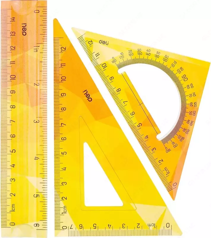 Комплект пластиковых линеек Deli "Twist Me" 15 см, 3 шт. (Арт. - 649-H) Ассортимент