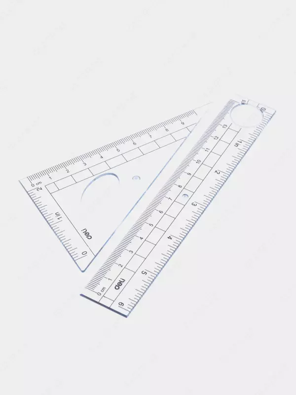 Geometrik o'lchagichlar to'plami "Deli" 4 dona. (m. № - 9597) Shaffof
