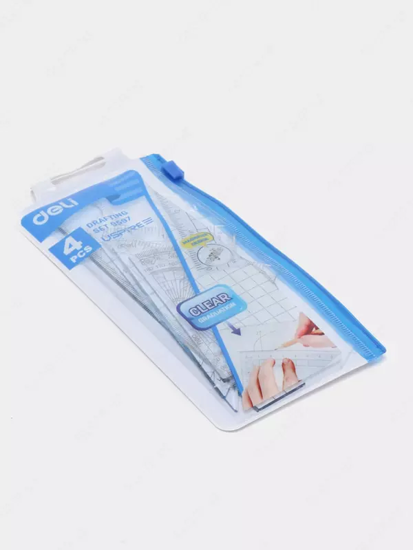 Geometrik o'lchagichlar to'plami "Deli" 4 dona. (m. № - 9597) Shaffof