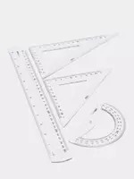 Комплект геометрических линеек Deli "Pioneer" 4 шт. (Арт. - 00512-EG) Прозрачный