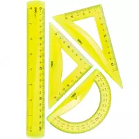 Комплект геометрических линеек Deli "Pioneer" 4 шт. (Арт. - 00402-EG) Ассорти