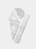 Комплект геометрических линеек "Deli" 4 шт. (Арт. - 79530) Прозрачный