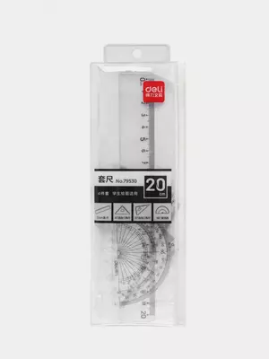 Комплект геометрических линеек "Deli" 4 шт. (Арт. - 79530) Прозрачный