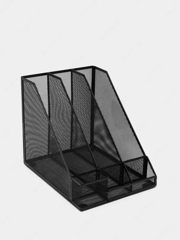 Лоток для документов "Deli" 3 отдела (Арт. - 78987) Черный