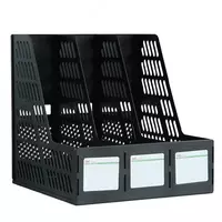 Лоток для документов "Deli" 3 отдела (Арт. - 9833) Черный