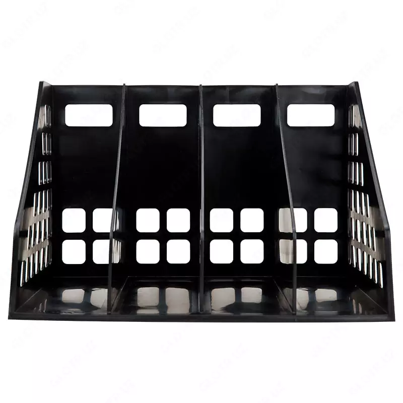 Лоток для документов "Deli" 4 отдела (Арт. - 9840) Черный