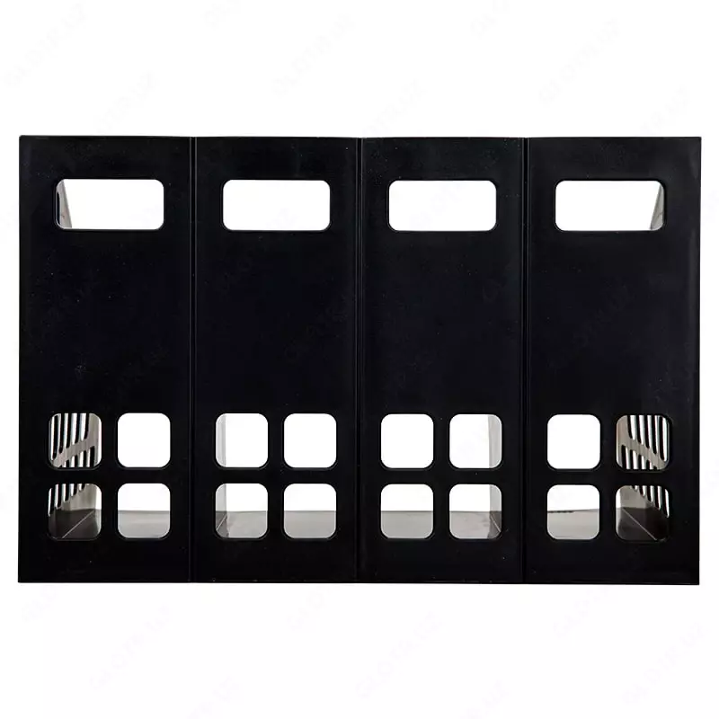 Лоток для документов "Deli" 4 отдела (Арт. - 9840) Черный