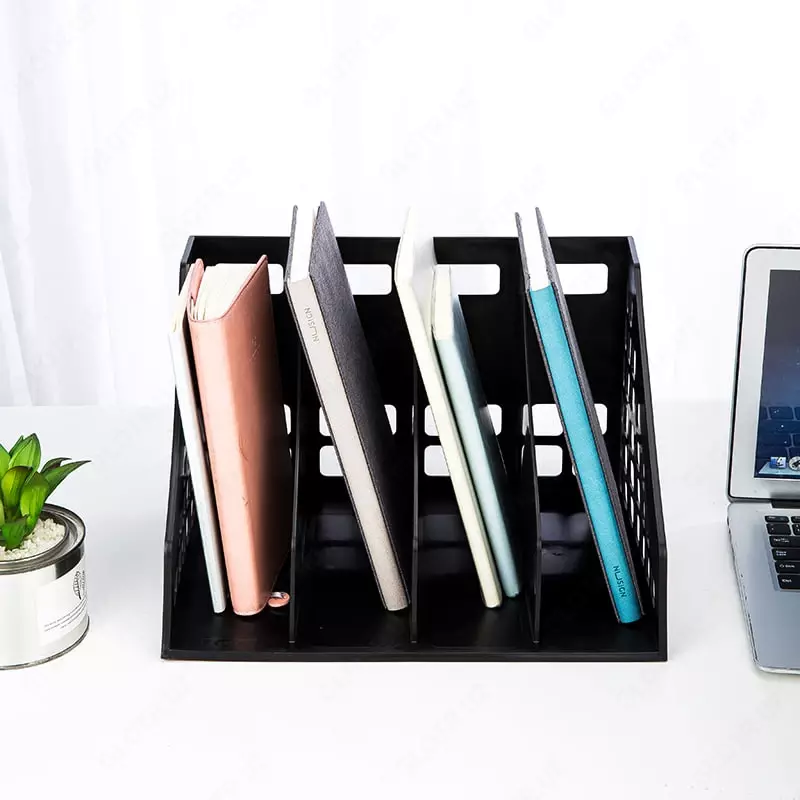 Лоток для документов "Deli" 4 отдела (Арт. - 9840) Черный