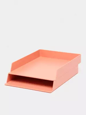 Горизонтальный лоток для документов Deli "Nusign" 2-х ярусный (Арт. - 021-NS-rd) Красный