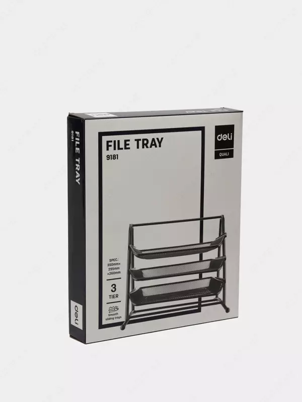 Gorizontal hujjat tagligi "Deli" 3 qavatli (Ref. - 9181) Qora