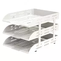 Горизонтальный лоток для документов "Deli" 3-х ярусный (Арт. - 9215) Ассортимент
