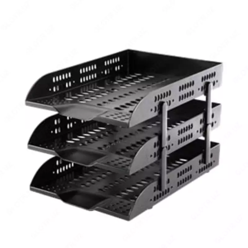 Горизонтальный лоток для документов "Deli" 3-х ярусный (Арт. - 9215) Ассортимент