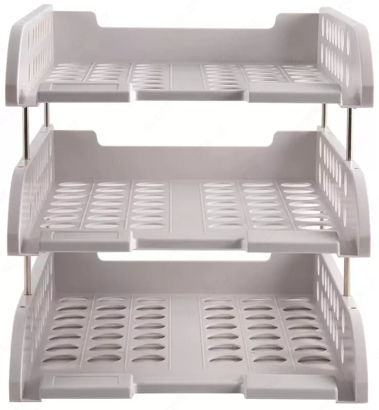 Горизонтальный лоток для документов "Deli" 3-х ярусный (Арт. - 9217) Серый