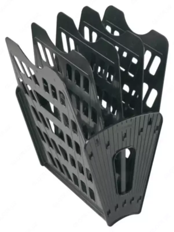 Лоток-веер для документов "Стамм" 5 секций (Арт. - ЛТ91) Черный