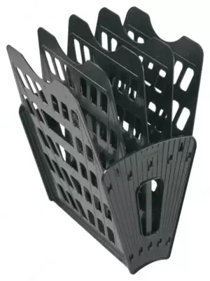 Лоток-веер для документов "Стамм" 5 секций (Арт. - ЛТ91) Черный