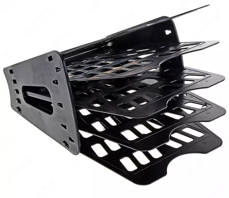 Лоток-веер для документов "Стамм" 5 секций (Арт. - ЛТ91) Черный