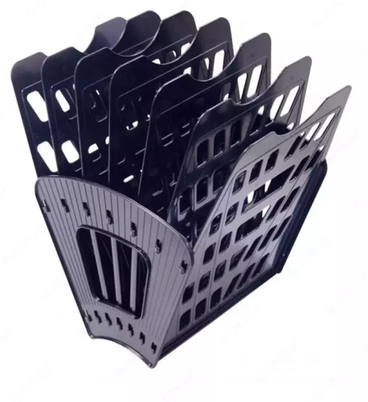 Лоток-веер для документов "Стамм" 7 секций (Арт. - ЛТ41) Черный