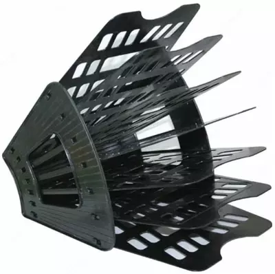 Лоток-веер для документов "Стамм" 7 секций (Арт. - ЛТ41) Черный