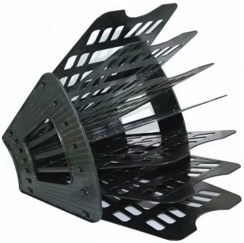 Лоток-веер для документов "Стамм" 7 секций (Арт. - ЛТ41) Черный