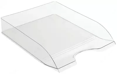 Горизонтальный лоток для документов Стамм "Дельта" (Арт. - ЛТ652) Прозрачный
