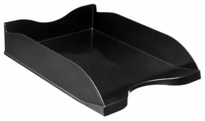 Горизонтальный лоток для документов Стамм "Люкс" 1 отдел (Арт. - ОФ888) Черный