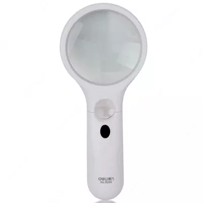 LED yoritgichli "Deli" kattalashtiruvchi lupa, x3 D75 mm (Art. - 9099) Oq