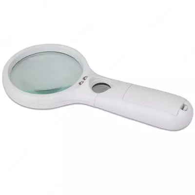 LED yoritgichli "Deli" kattalashtiruvchi lupa, x3 D75 mm (Art. - 9099) Oq