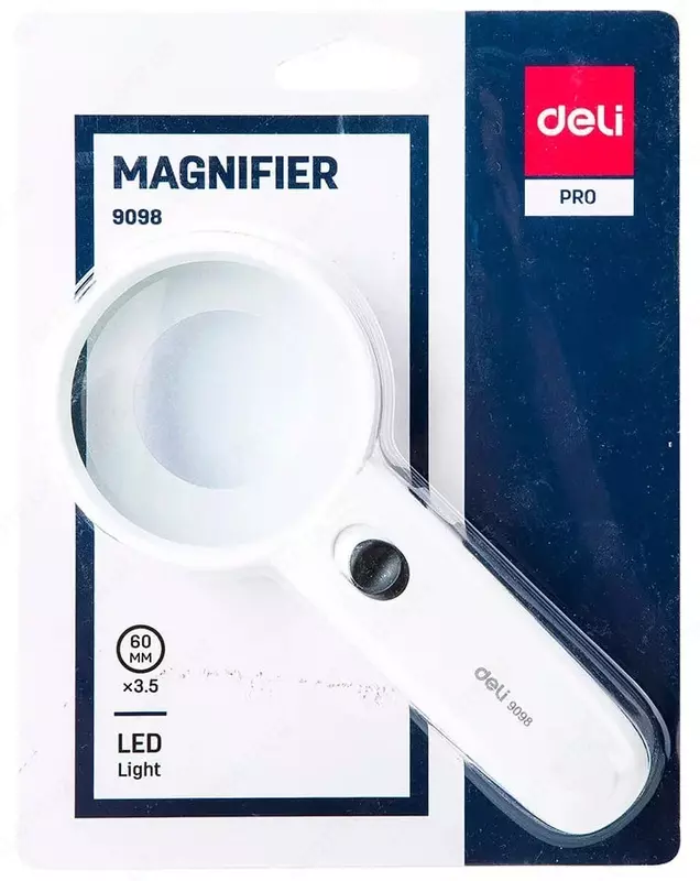 Kattalashtiruvchi lupa "Deli" x3,5 D60 mm (Art. - 9098) Oq
