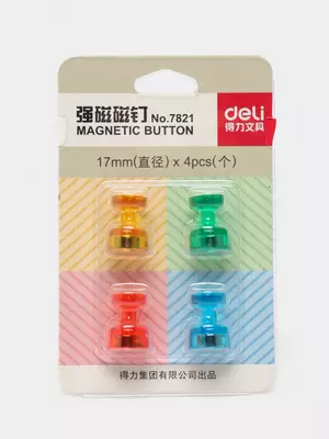Rangli doska magnitlari to'plami "Deli" 17 mm (Art. - 7821) 4 dona.