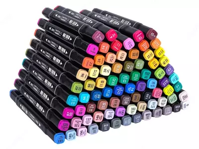 "Deli" eskizini chizish uchun marker bo'yoq 168 dona. (m.- 78-G)